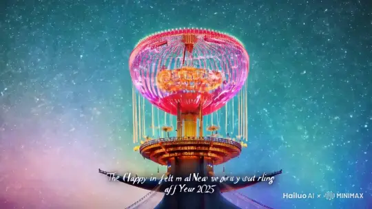 "2025年的钟声即将敲响，愿你在新的一年里，像探险家一样勇敢无畏，去探索未知的世界；像艺术家一样充满创意，去描绘生活的色彩；像哲学家一样深思熟虑，去理解生命的意义。愿你的每一天都充满惊喜，每一步都坚定有力，每一刻都值得铭记。跨年之际，愿你与快乐相伴，与成功相拥，与幸福相随！新年快乐，心想事成！" by Hailuo AI Video Generator