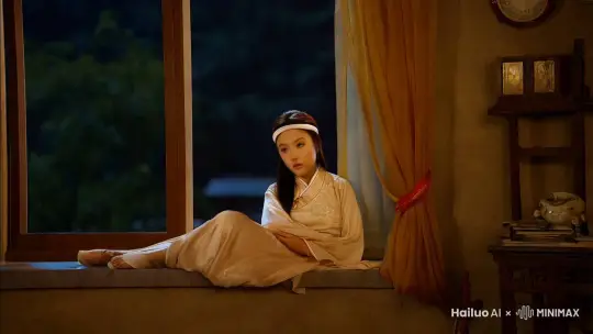 在深夜的寂静中，张天爱正在穿着贴身肚兜睡觉，屋内窸窸窣窣的声音将其吵醒，她起身着轻盈的旗袍，仿佛从画中走出的古典美人，她的眼神坚定而冷冽。窗外，一阵突如其来的巨响打破了宁静，她迅速起身，旗袍在空中划出一道优雅的弧线。她飞身跳出窗外，轻盈地落在共享单车上，随即如一道闪电般穿梭在城市的街道中。镜头紧随其后，捕捉着她飘逸的长发和坚定的眼神。身后，一群形态各异的魑魅魍魉紧追不舍，他们的目光贪婪而邪恶。张天爱回首，眼中闪过一丝凌厉，瞬间发出众多闪电，伴随着震耳欲聋的雷声，街道被照得如同白昼。然而，魑魅魍魉的数量越来越多，距离也越来越近。就在这时，李小冉突然从天而降，她穿着比基尼，脚踩七彩祥云，宛如神话中的女战神。她的双手扔出众多手榴弹，每一颗都在空中划出一道优美的弧线，准确无误地击中目标，炸得魑魅魍魉脑浆四溅，街道上瞬间弥漫起一股肃杀之气。 by Hailuo AI Video Generator