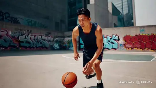 蔡徐坤打篮球 by Hailuo AI Video Generator