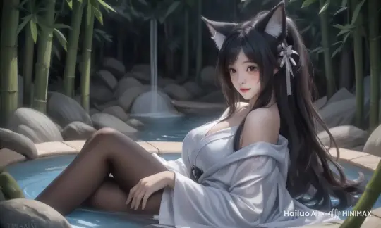 眨眼睛，头发飘动 by Hailuo AI Video Generator