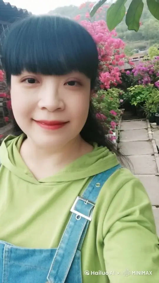 露出迷人笑容，神采奕奕的迎面走来，头发飘逸，右手捋了一下头发 by Hailuo AI Video Generator