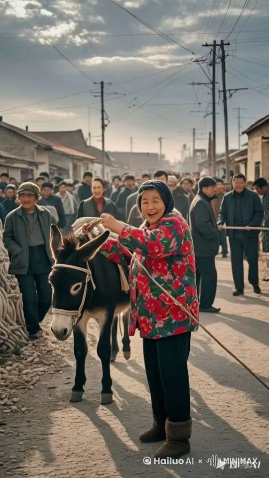 史诗般的暴力打斗场面，镜头跟随图片中的大妈跟骡子拳打脚踢。快速暴力动作片作为大妈跟骡子的生死战，电影级，拳打脚踢动作非常快速，打出幻影。镜头转换迅速 by Hailuo AI Video Generator