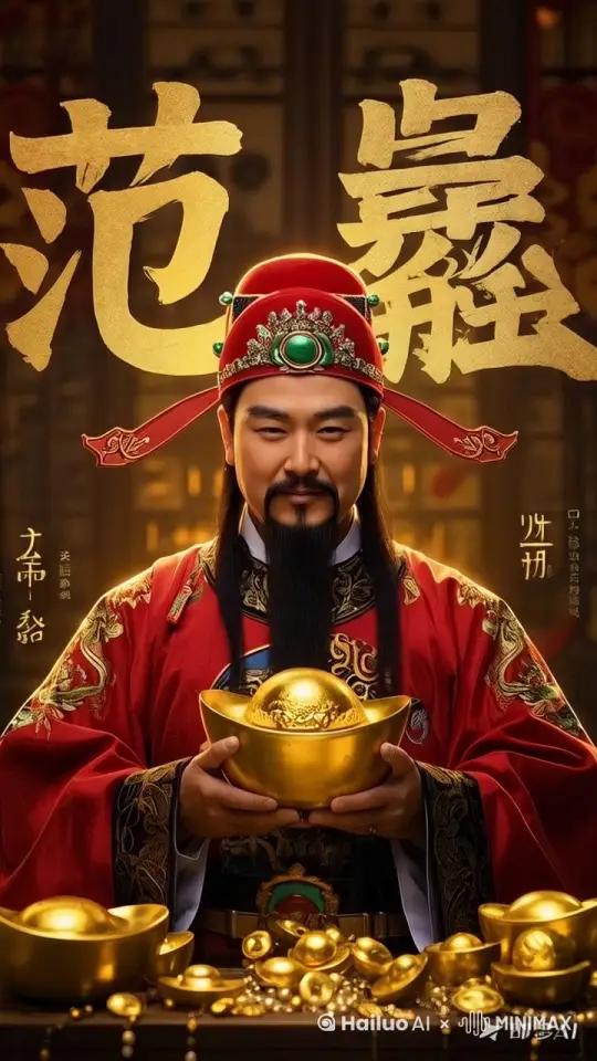 范蠡财神祝福2025新年大吉大利，八方来财 by Hailuo AI Video Generator