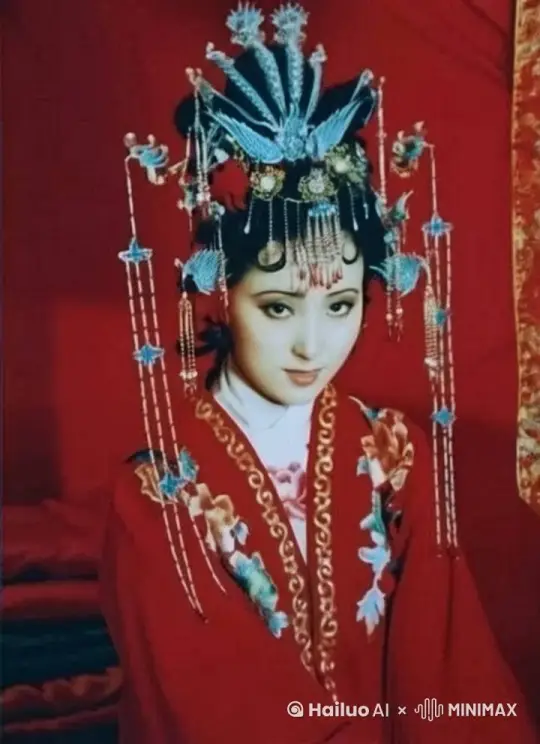 头上的饰品摆动，女人站起来 by Hailuo AI Video Generator
