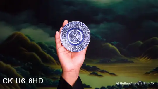 主题：手托八卦盘，山水云雾动态
背景：中国山水画，暗色调
技术：OC渲染，C6D，8K高清
光影：丁达尔光，增强立体感
动态：山水云雾与背景同步流动
后期：色彩对比调整，画面生动
目标：融合传统美学与现代技术，传递宁静深远意境。 by Hailuo AI Video Generator