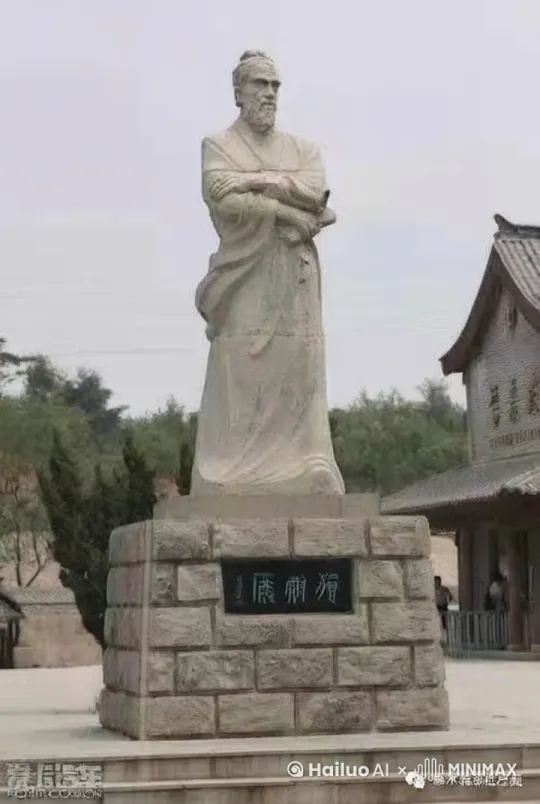 图片上的石像跳下来，左右看看，抬起左手看看，若有所思，然后仿佛想起了什么，一溜烟快速跑出画面 by Hailuo AI Video Generator