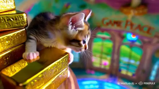 长的像老鼠的小猫吃和平精英里的金条 by Hailuo AI Video Generator