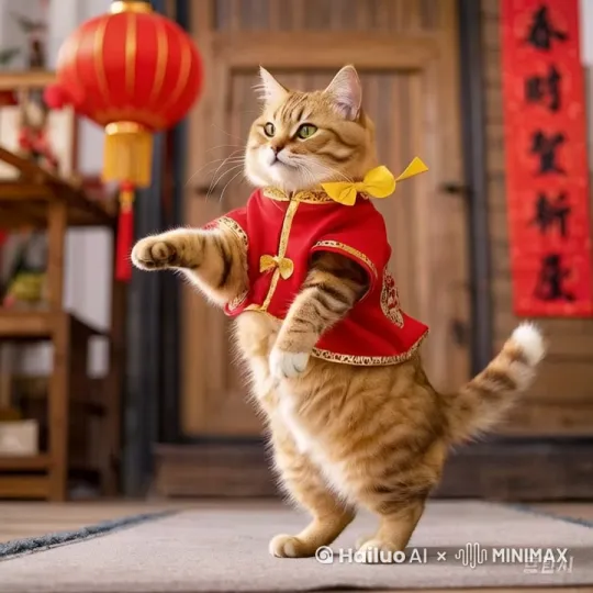 猫咪在跳广场舞 by Hailuo AI Video Generator