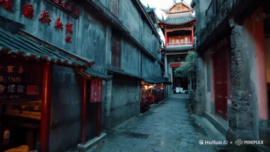 帮我生成一张图片:真人摄影,电影质感,时代背景:民国时期
环境:湖南火宫殿
描述:君姐,28岁,餐馆老板娘,长相秀气身材娇美,身穿深色马褂,腰系围裙, 是个大大咧咧的湖南泼辣妹子
端上一盘油炸黑乎乎的长沙名吃丑豆腐。比例 9:16。 by Hailuo AI Video Generator