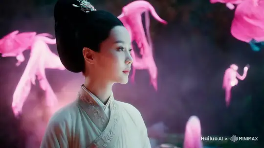 中式梦与氛围人像摄影,特写半身,一个温婉知性的东方美人 中式人物人物摄影,含禅意的视觉艺术摄影。有多次 / 多重曝光、展现空间与梦的表达式。中式人物 粉 妖、噩梦、混沌之梦构成极简人像、怪诞主义,东方的,抽象极简表达且形式层次丰富。包括人物与空间组合、模糊效果(光圈、拖影、动感模糊),是个浑浊模糊的梦。用高纯度色彩、撞色对比色搭配黑白表达梦,有梦中梦。体现人物情绪,还有光影艺术(复杂光影、人物被光影包围),朦胧的梦。 by Hailuo AI Video Generator