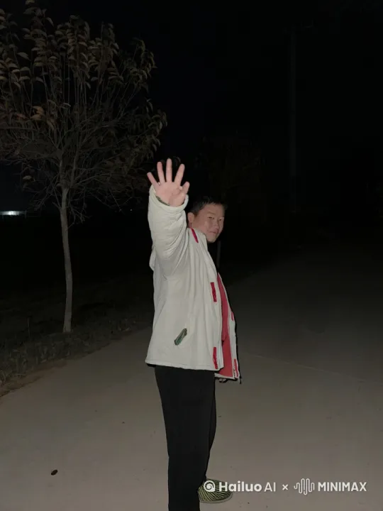 天空中掉下来了陨石坠落在远处，画面中人物被吓得不知所措连滚带爬的 by Hailuo AI Video Generator
