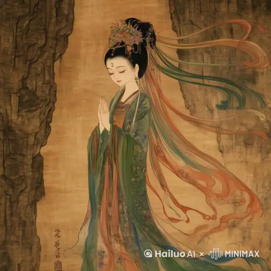 衣服和配饰在自然的摆动 by Hailuo AI Video Generator