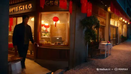 我迈着坚实的步子向咖啡店外走去，我来到了他们母子身边，米彩将所谓递到了我的手上，我那么小心的抱着他，他从来没有因为未见过我而哭泣，而米彩一直握住他的小手，鼓励他认可我的拥抱......我的心就这么被融化了，哽咽着对米彩说道：“四年前，你是我的房客，四年后你是我的妻子......缘分，真的很玄奇！”
“嗯，两年前你是我深爱的男人，两年后你是孩子的父亲......我们都应该谢谢缘分，谢谢那间老屋子让我们在宿命中相遇！”
我点了点头，轻轻的将米彩也拥入了怀中，而远方已经传来了代表着除夕夜到来的鞭炮声，我牵着米彩的手，抱着所谓，沿着脚下这条铺着碎石的路往回家的方向走去......我们的身影在刚刚亮起的路灯下越拉越长，却留下了一路的融洽......而四年前我和米彩在雨夜相识的画面，就嵌在轻柔的夜色中，像一部被烟花渲染着的长篇电影，描述着青春的情怀和生活里不容磨灭的希望！
......
我叫昭阳，这是我的故事，终结或许也是一个开始...... by Hailuo AI Video Generator