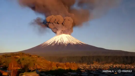 日本富士山爆发了，灾难降临日本， by Hailuo AI Video Generator