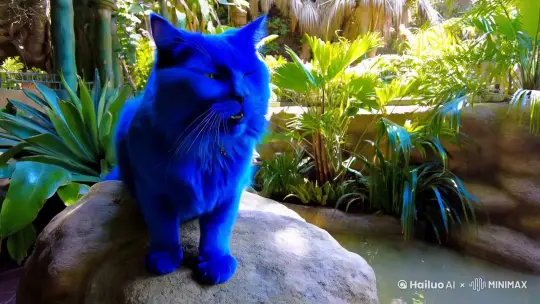 蓝猫在动物园唱歌 by Hailuo AI Video Generator