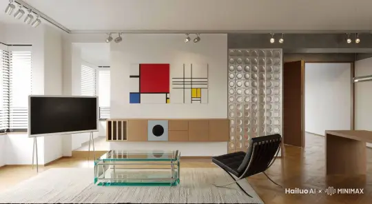人拿着水杯走到沙发上坐下 by Hailuo AI Video Generator