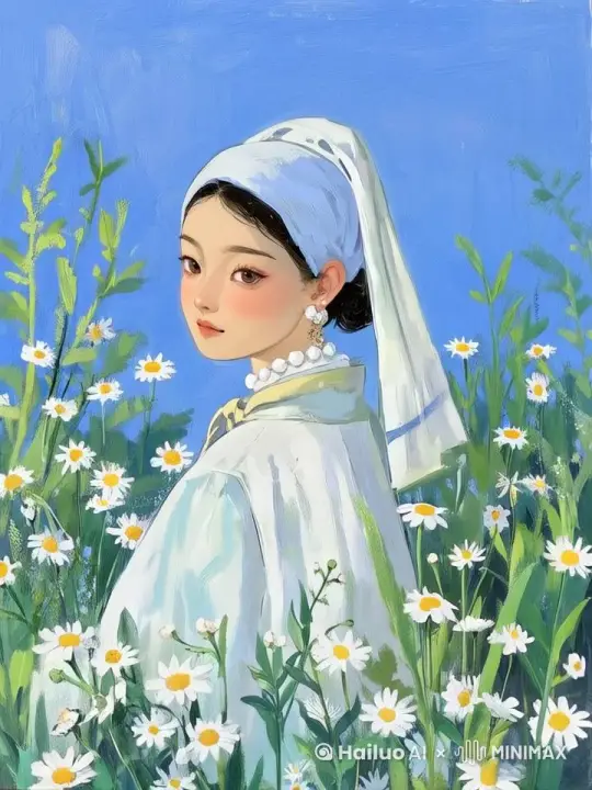 镜头环绕运镜，花随风飘动， by Hailuo AI Video Generator