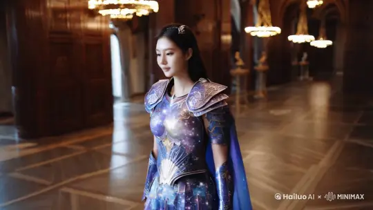 天马圣衣穿在一个美女身上 by Hailuo AI Video Generator