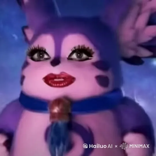 蓝色的胖猫人在说话 by Hailuo AI Video Generator
