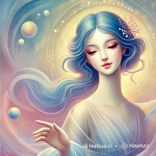 一位美丽的缪斯女神，回眸一笑，母性的光辉，大师作品，最佳画质，最佳细节 by Hailuo AI Video Generator