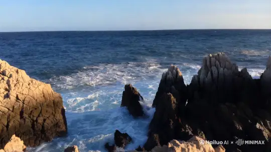 大海奔流焦石 by Hailuo AI Video Generator
