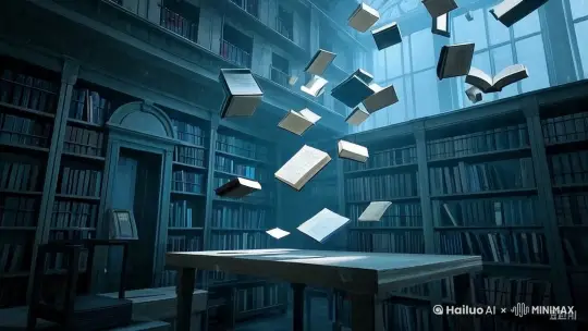 书本缓缓飘动 by Hailuo AI Video Generator