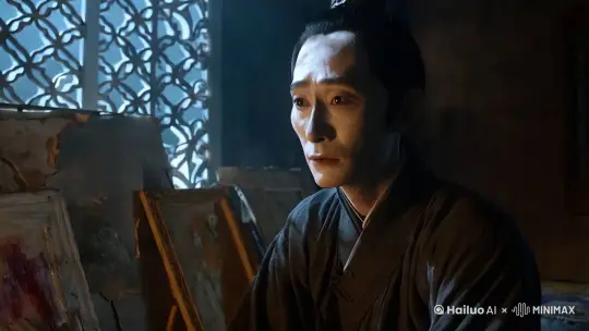 叶藏静静地坐在昏暗的房间角落，月光透过斑驳的窗棂，洒在他那苍白而消瘦的脸上，宛如一层冰冷的霜。他的身旁散落着那些曾寄托他灵魂的画作，如今却似破碎的梦，徒留残痕。
每一张画纸都承载着他对生活的渴望与挣扎，那些曾经用色彩勾勒出的憧憬，在现实的揉搓下变得模糊不清。他想起了过去的种种，那些被当作笑柄的时刻，那些为迎合他人而扭曲自我的日子，心中满是悲戚。他眼中的光芒渐渐黯淡，犹如星辰在破晓前的死寂中隐没。
如今，他已在这世间迷失了方向，找不到可以停靠的港湾。他深知自己就像那凋零在寒风中的花朵，即便曾经绚烂一时，也终究逃不过被碾碎的命运。过往的岁月如一场无法醒来的噩梦，死死纠缠着他，而他只能在这无尽的哀伤中，等待着命运最后的裁决，为自己那支离破碎的人生默哀。 by Hailuo AI Video Generator