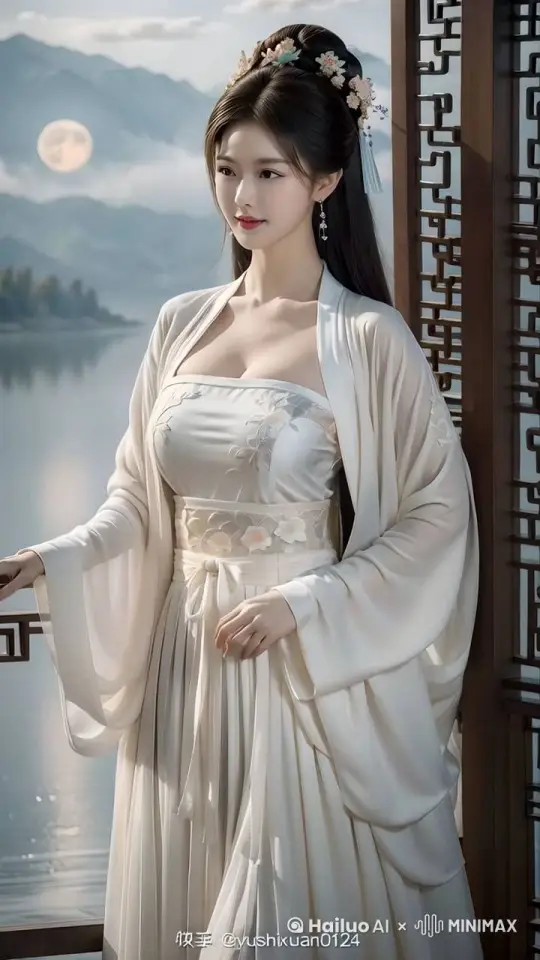 性感，妩媚，媚眼如丝，摄人心魂，摄人心魄，美目盼兮，巧笑倩兮，摇曳生姿光艳逼人、芙蓉出水、花枝招展、皓如凝脂，性感，妩媚多姿，摄人心魄，摇曳生姿，媚眼如丝，衣袂飘飘，骚首弄姿 by Hailuo AI Video Generator