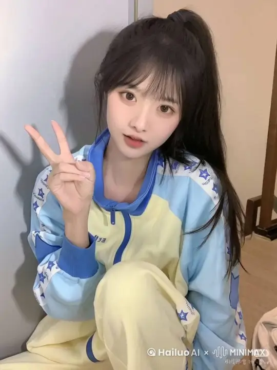 他站起来，身体前倾，把手放在嘴上，做飞吻 by Hailuo AI Video Generator