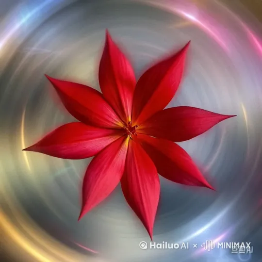 红色莲花顺时针快速旋转 by Hailuo AI Video Generator