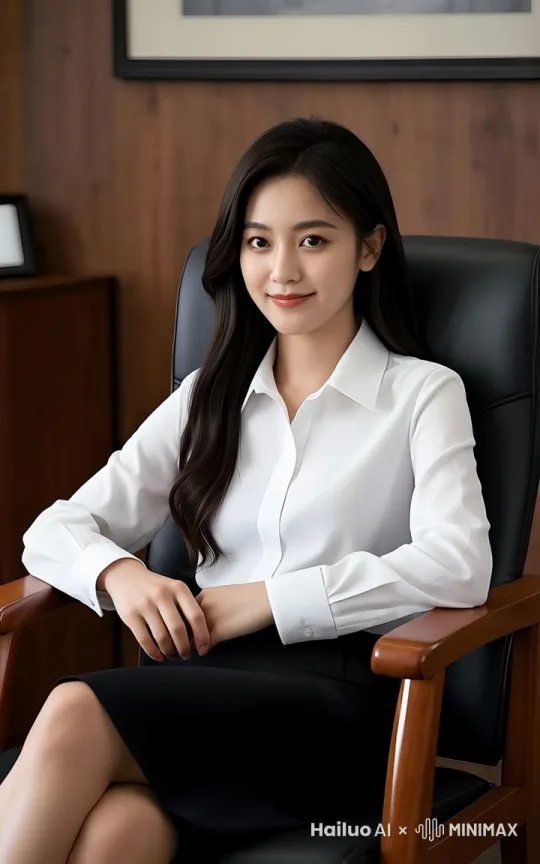 镜头与人物距离固定，水平方向左右微微环绕镜头，镜头锁定人物面部，画中女人坐在椅子上兴致勃勃的讲述知识，眼睛明亮，肢体动作协调，不掉帧，不模糊，也不要涂抹，微微左右调整姿势，动作连贯 by Hailuo AI Video Generator
