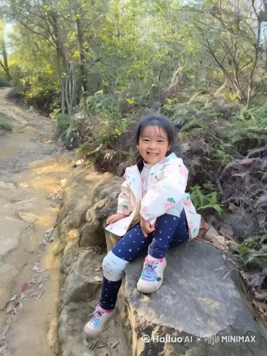 一个5岁儿童，身穿褐色的麻布衣 汉服坐在一只体型巨大的白虎身上，女孩衣衫褴 褛，历经风霜，面向镜头行走，白虎体型巨大在行 走，背景是一片森林背景大雾弥漫，灰暗，灰色 调，废土风格，低饱和度，低镜头仰拍镜头，近距 离特写镜头，伟寂风格，东方美学，青橙色调，大 师杰作，长焦摄影，超清写实摄影，超清8K，极简 风格，超高细节 by Hailuo AI Video Generator
