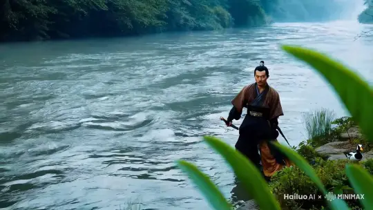 
"风萧萧兮易水寒，壮士一去兮不复还。这首快节奏的仙侠歌曲，巧妙融入了武侠名句，为旋律增添了几分英雄气概。‘笑书神侠倚碧鸳，剑指苍穹问青天’，歌词中的武侠名句如同璀璨星辰，照亮了那个刀光剑影的江湖世界。‘一剑光寒十九洲，千山我独行，不必相送’，在这首歌中，每个音符都仿佛是武侠传奇的回响，让人在音乐的激昂中，重温那些经典的武侠瞬间。" by Hailuo AI Video Generator