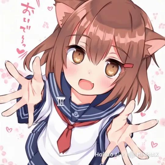 女孩耳朵微动，头发摆动，眨眼，手小幅度晃动。 by Hailuo AI Video Generator