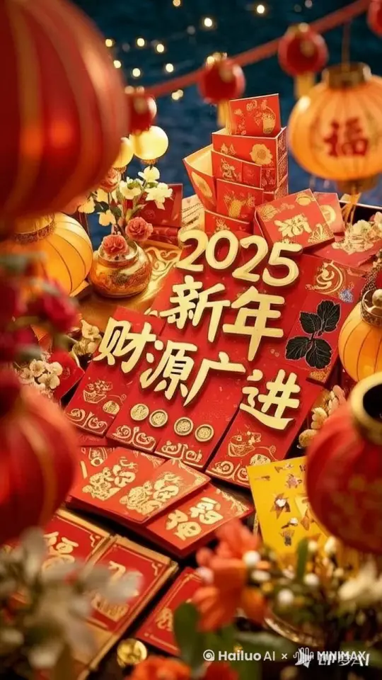 2025新年祝福财源广进 by Hailuo AI Video Generator