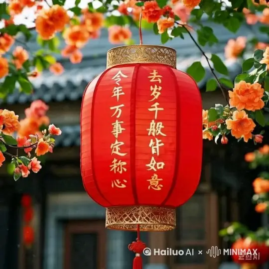 灯笼随风摆动 by Hailuo AI Video Generator