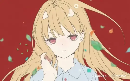 花瓣，头发随风摇动 by Hailuo AI Video Generator