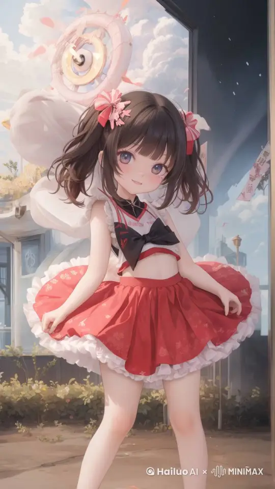 跳舞，旋转身子，眨眼睛，张口笑。 by Hailuo AI Video Generator
