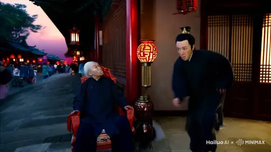 云峥还是急匆匆的往外走，走到了大街上，远远地就看到陆翁依旧坐在椅子上等着最后的消息，还没有来得及和陆翁说话，一道狂暴的气流从身后席卷过来，吹得云峥的衣衫猎猎作响，披散在背后的马尾巴也被气流吹得飘拂起来。

紧接着一声炸雷在脑后响起，云峥被气流推得飞了起来，飞出去俩丈多远，重重的摔在地上，两只耳朵嗡嗡的在响，眼前一阵阵的发黑，大地似乎都在抖动，他似乎想起了什么，飞快的钻到乘烟观外面的那座巨大香炉的根部，紧紧地抱着香炉，不断地有砖瓦落在身边，还有一些砸在香炉上，叮叮当当的乱响。

等到响声停止，云峥才谨慎的探出头去，准备看看火药爆炸之后的场景。

那座青云殿似乎已经消失了，透过黑烟和尘土只能看到几根柱子七扭八歪的倒在一边，肩膀上有一个断手，云峥赶紧扒拉掉，心里想，这一回不该还有活着的道士了吧？

“苍天有眼！”浑身尘土的陆翁颤微微地站起来，匍匐在地上向苍天表达自己最真诚的谢意，他此生永远也忘不掉那朵黑红色的火焰腾空而起的场面，整座大殿的顶棚在第一时间就被掀飞了，化作漫天的砖瓦暴雨落了下来，这不是人力能够做到的事情，只有天罚才有这样的威力。

残阳下，尘土散尽，青云殿原来的位置上青烟袅袅，侥幸活下来的小道士抱着脑袋在尘土中颤抖，他们的耳孔里正在不断地往外流血，地上横七竖八的躺满了尸体，他们的的身上没有丝毫的伤痕，但是七窍都在流血的惨状将这里渲染的如同人间地狱，冲击波也会杀人的。

跪拜的不止有陆翁，黄翁和郑翁，几乎所有看到这一幕的百姓都在膜拜，这是真正的神灵才能降下的惩罚，一时间，哀求雷公，电母饶命的人塞满了大街。

彭蠡先生几乎要昏死过去了，从云峥进入乘烟观，他就独自站在友人的阁楼上远远地看着乘烟观，心中同样充满了悲哀，当惊雷响起的时候，他浑身的汗毛都竖了起来，友人的阁楼上都有飞过来的砖石砸穿了屋顶掉在地板上，惊魂未定之下，再看乘烟观的主殿，那里已经完全没有了往日的恢弘和壮观。

从不信鬼神的彭蠡先生第一次产生了想要拜谒鬼神的想法，但是他生生的止住了自己已经弯曲的膝盖，不让它继续往下落。他忽然想起了云峥对于他说过的大变故，难道这就是？

云峥走出乘烟观的那一幕他看到了，只是他刚刚离开，那里就遭受了天罚，彭蠡先生心里升起浓浓的疑问，难道说这一幕就是这家伙安排的？

云峥抖落了身上的尘土，头发上，脸上的泥土恐怕需要好好地洗一洗才能弄干净，甩着袖子回到了陆翁的身边，把老人家扶起来，一个个都跟土人一样，根本就看不成。 by Hailuo AI Video Generator