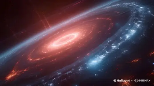 飞船穿越时空，镜头跟随飞船穿梭 by Hailuo AI Video Generator