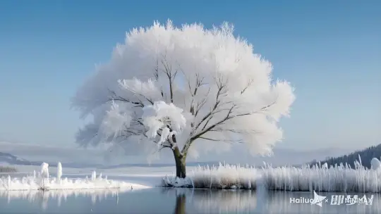相机再向前移动，雪在下着，下的很大 by Hailuo AI Video Generator