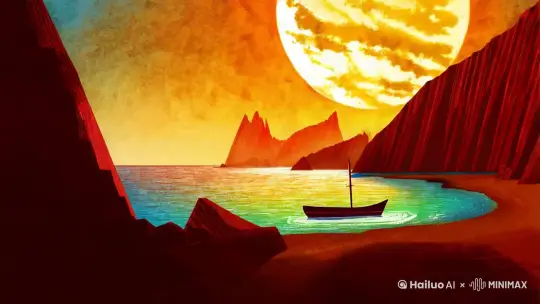 #Visually:
##The jagged coastline explodes with angular energy, its sharp, stylized cliffs rendered in bold, graphic lines against a textured, watercolor-like sky. The late afternoon sun, a fractured disc of intense orange and yellow, casts long, dynamic shadows that stretch and distort across the scene like expressive ink strokes. The small boat, a simple geometric shape, bobs near the shore, its details flattened and stylized, as if part of a vintage comic book. The water shimmers with a textured, almost painterly quality, reflecting the fractured light in a way that's both beautiful and unsettling.
#Tone and Description (Agatha Christie inspired):
##This isolated, almost alien, landscape feels less like a place and more like a meticulously constructed stage for some grand, foreboding drama. The air crackles with an unspoken tension, the shadows whispering secrets that the light refuses to reveal. The small boat, seemingly inconsequential, feels like a critical piece in a puzzle with deadly consequences. The feeling is palpable – that this place, so strikingly beautiful and yet so eerily remote, is a setting where something wicked, something utterly irreversible, is poised to begin.
#Key Style Points to Aim For:
- Bold lines and shapes: Like a comic book brought to life.
- Textured surfaces: Watercolor washes, halftone patterns.
- Dynamic composition: Using angles and shadows to create tension.
- Vibrant, stylized colors: Not realistic but impactful.
- A sense of unease: Juxtaposing beauty with underlying menace. by Hailuo AI Video Generator