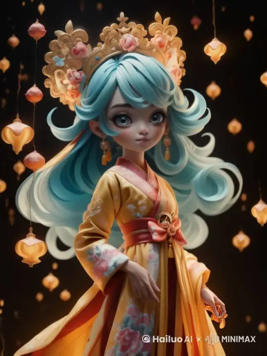 人物说着“你看我穿汉服美不美”随意发挥，最佳质量，最好的作品 by Hailuo AI Video Generator