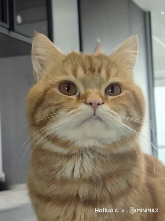 猫和宝宝看一下手机哈哈大笑 by Hailuo AI Video Generator