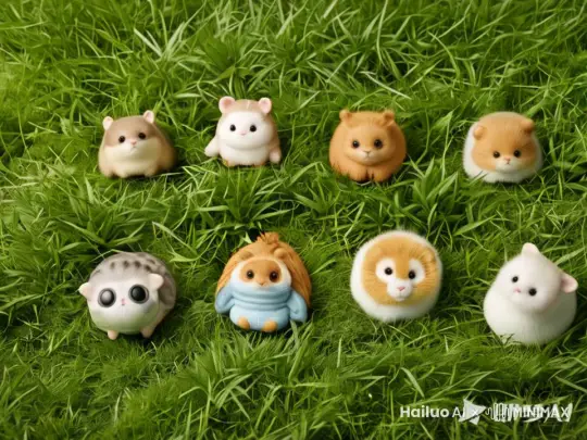 小动物在草地上欢快的蹦跳，充满了活力 by Hailuo AI Video Generator
