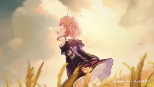 女孩眨眼，裙摆和身体都晃动 by Hailuo AI Video Generator