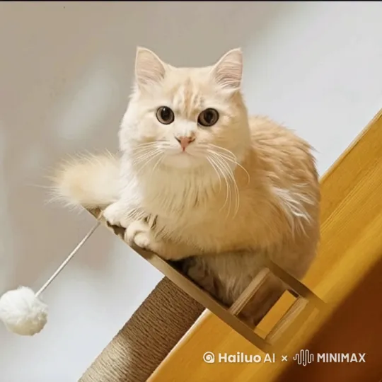 猫猫在玩小球球,然后眼睛一眨一眨的,还喵喵叫
 by Hailuo AI Video Generator