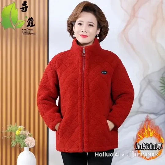中年妇女展示衣物 镜头拉进 by Hailuo AI Video Generator