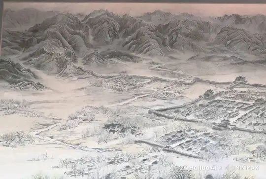 以0.5倍速和更高像素的图像从左向右展示并标注山海关长城的防御体系 by Hailuo AI Video Generator