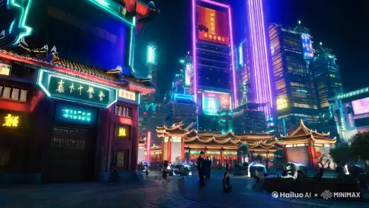一座类似北京西站的赛博中式城市 by Hailuo AI Video Generator